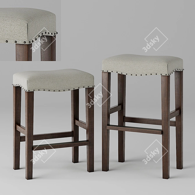 Elegant PB Manchester Stool 3D model image 2