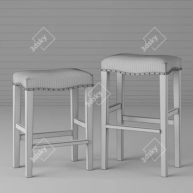 Elegant PB Manchester Stool 3D model image 3