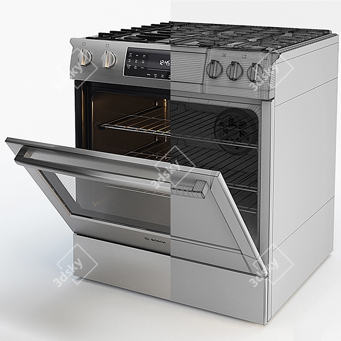 Bosch Gas Range: Versatile Cooking Solution 3D model image 3