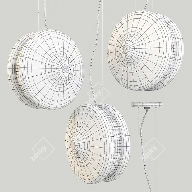 Bomma Orbital Pendant: Elegant Glass and Brass Design 3D model image 3