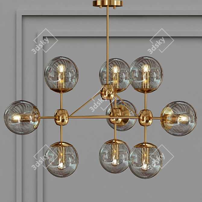 Elegant Golden Cognac Glass 3D model image 1