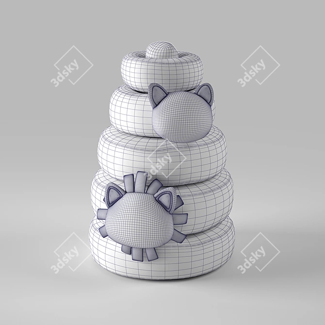 Cute Animal Stacker for Kids 3D model image 2