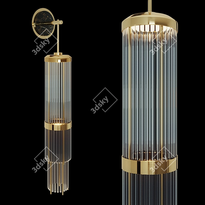 Pharo II Wall Sconce: Elegant Brass Design 3D model image 1