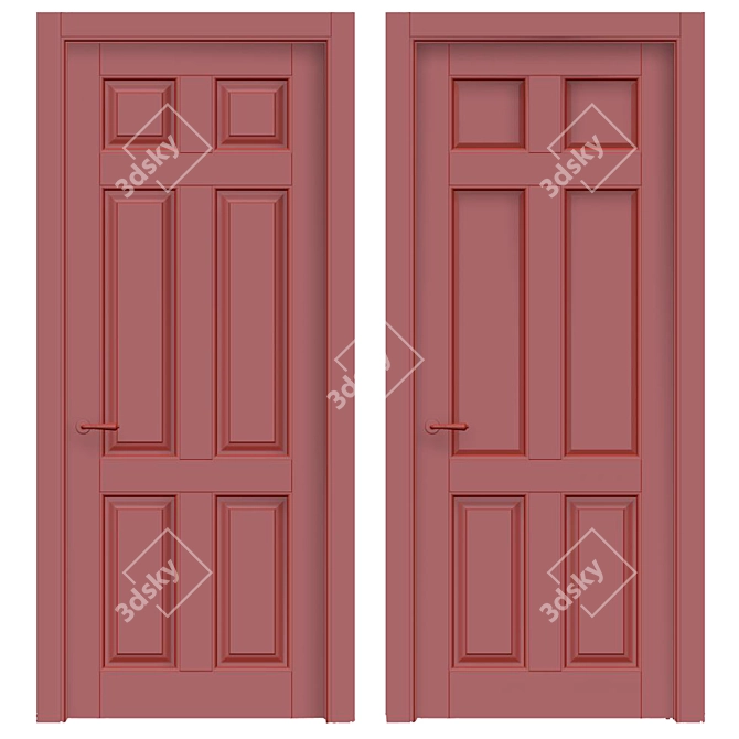 Elegant Classic Interior Doors 3D model image 2