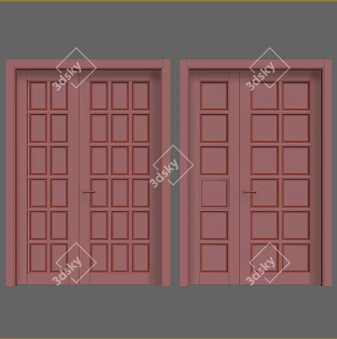 Elegant Classic Door Collection 3D model image 2