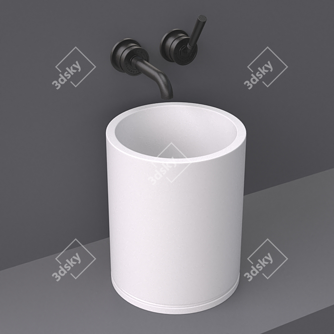 Sleek DADOquartz Freestanding Basin 3D model image 1