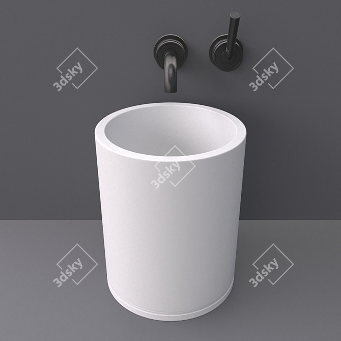 Sleek DADOquartz Freestanding Basin 3D model image 2