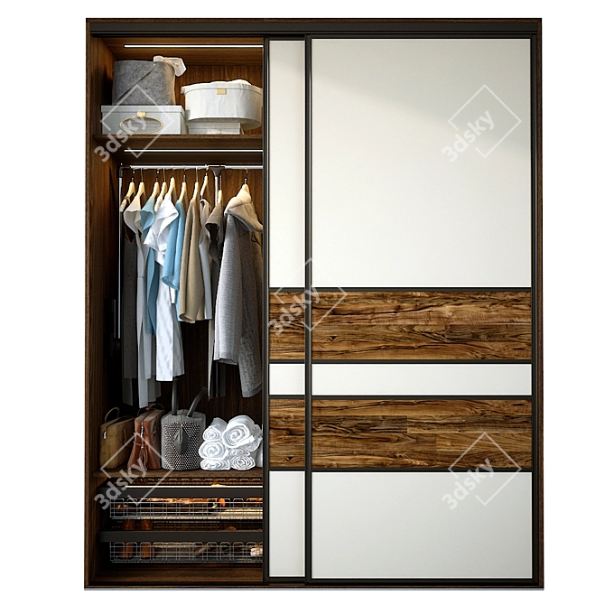 Spacious Wardrobe Closet 3D model image 1