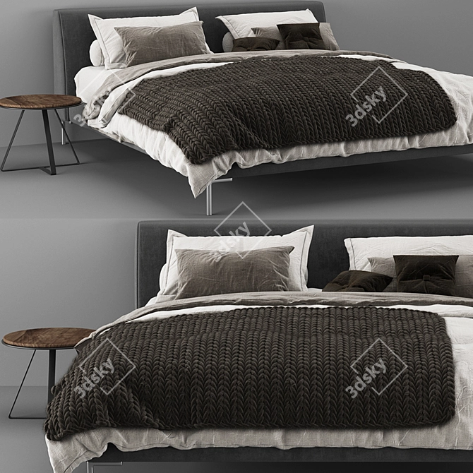 Sleek Picasso Bed 3D model image 2