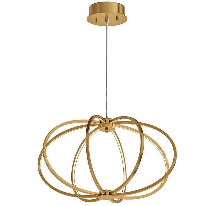 Elegant Gold LED Pendant Light 3D model image 1