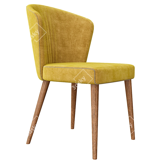 Elegant York Fabric Chair 3D model image 1