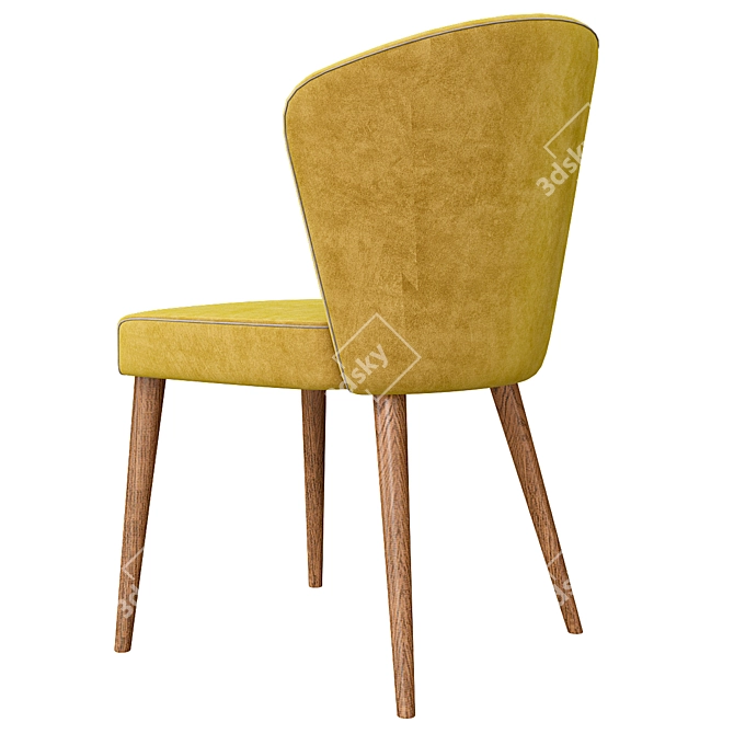 Elegant York Fabric Chair 3D model image 2