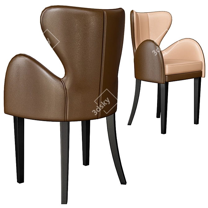 Elegant Leather Chair: Borzalino Elektra 3D model image 2