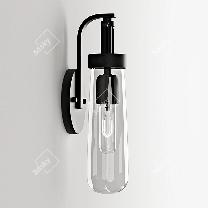 Elegant Glass Wall Sconce 3D model image 2