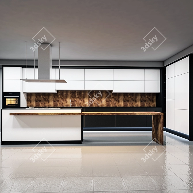 Sleek & Stylish Kitchen Upgrade 3D model image 2