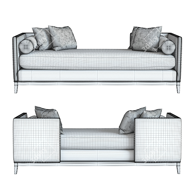 Elegance Defined: West Elm Nailhead Double Chaise 3D model image 3