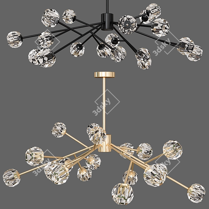 Sleek Minko Chandelier 3D model image 1