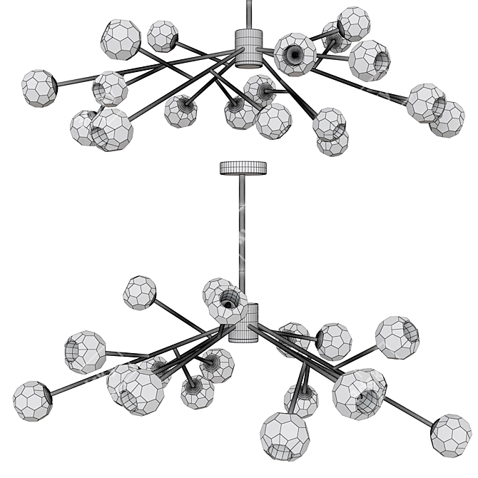 Sleek Minko Chandelier 3D model image 2