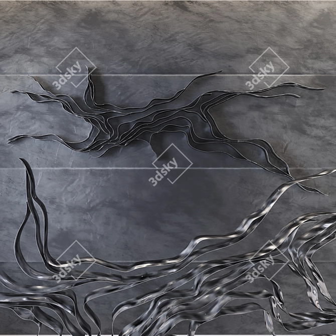 Dynamic Waves Metal Wall Panel 3D model image 1