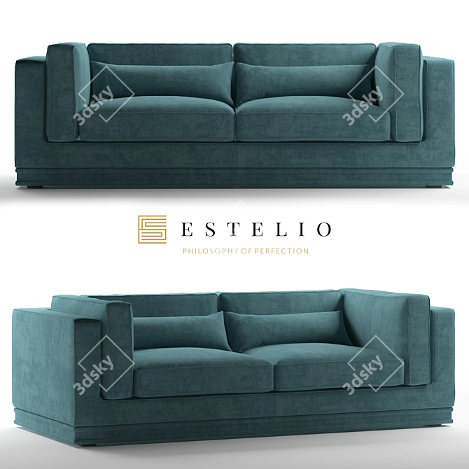 Luxury 2-Seater Estelio Sofa 3D model image 1