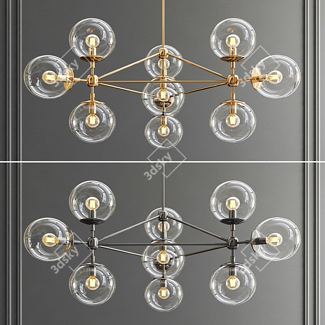 10-Light Modo Chandelier 3D model image 1