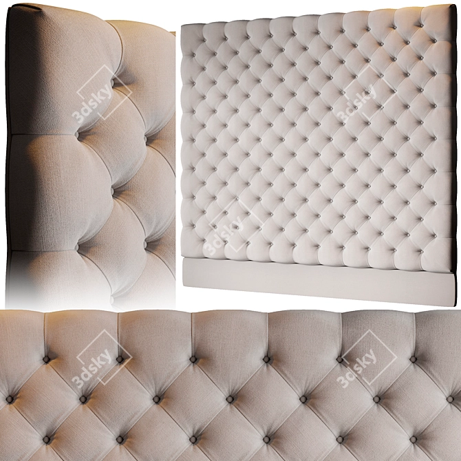 Elegant Cliveden Upholstered Headboard 3D model image 1