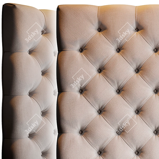 Elegant Cliveden Upholstered Headboard 3D model image 2