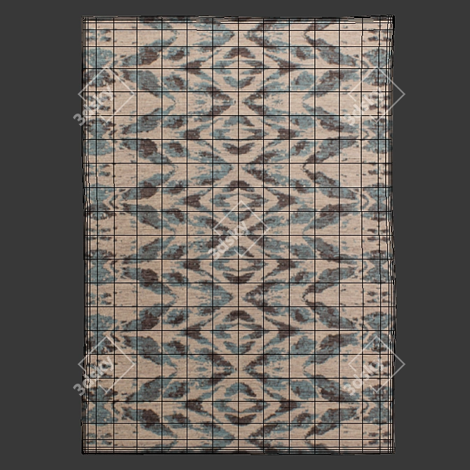 Cosmic Glow: Abstract Flatweave Rug 3D model image 3