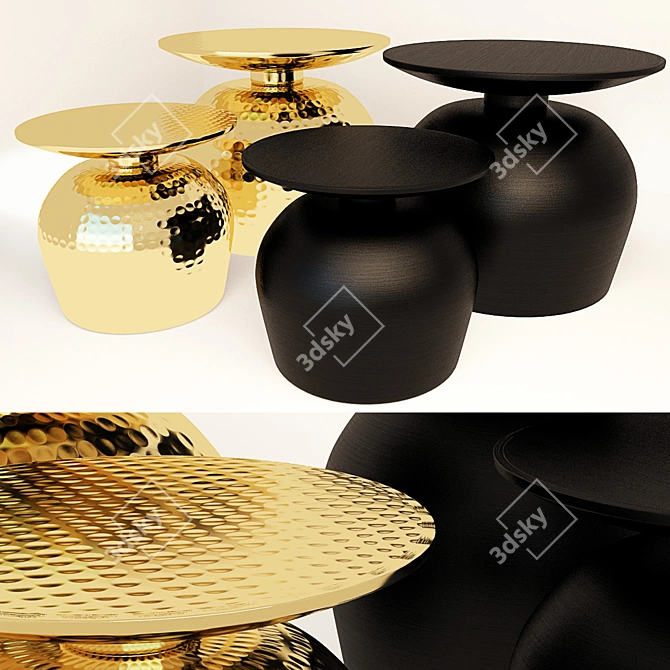 Modern Set of 4 Tables, La Redoute 3D model image 1