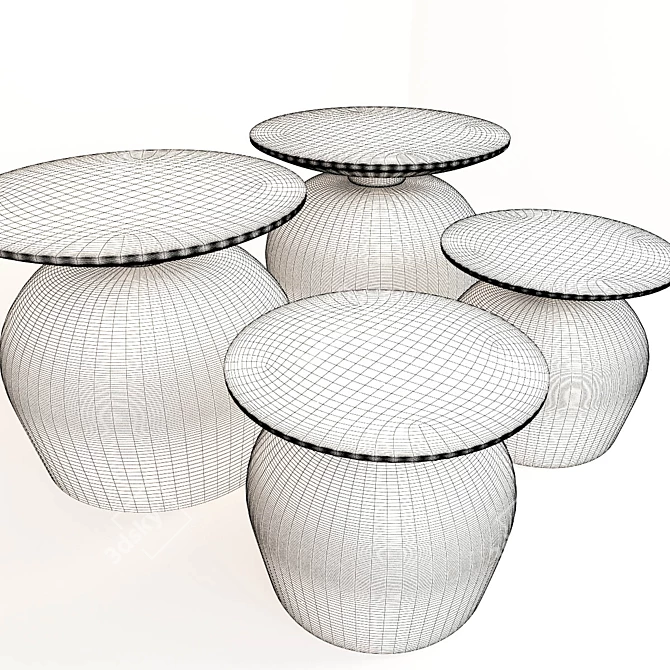 Modern Set of 4 Tables, La Redoute 3D model image 2