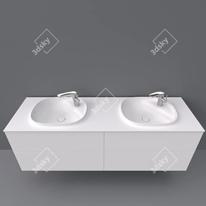 SURFEX® Basin 1600mm - Modern Stylish Design 3D model image 2