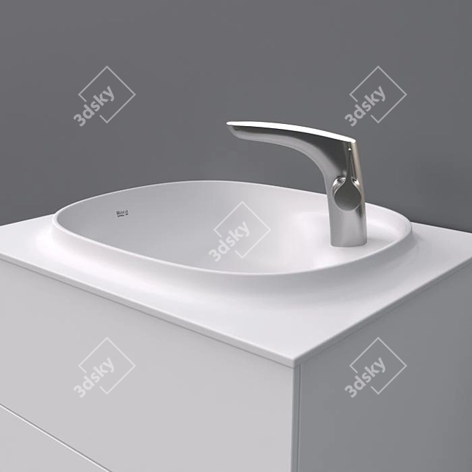 600x505x525 Drawers & Basin 3D model image 3