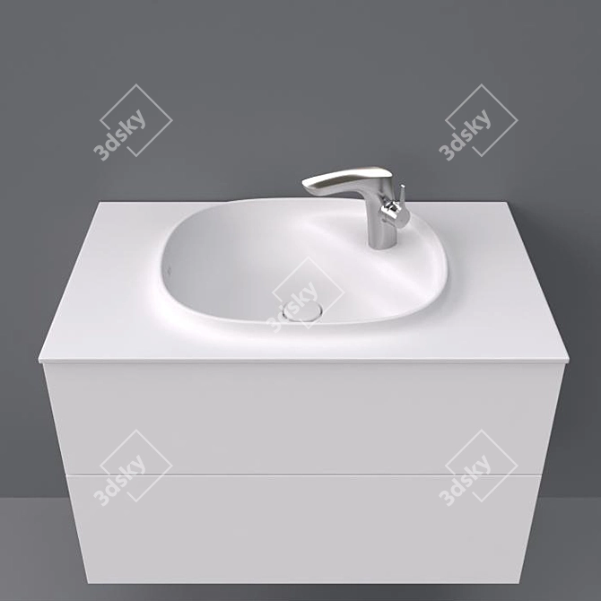 800x505x525 Drawers & Basin Set 3D model image 2