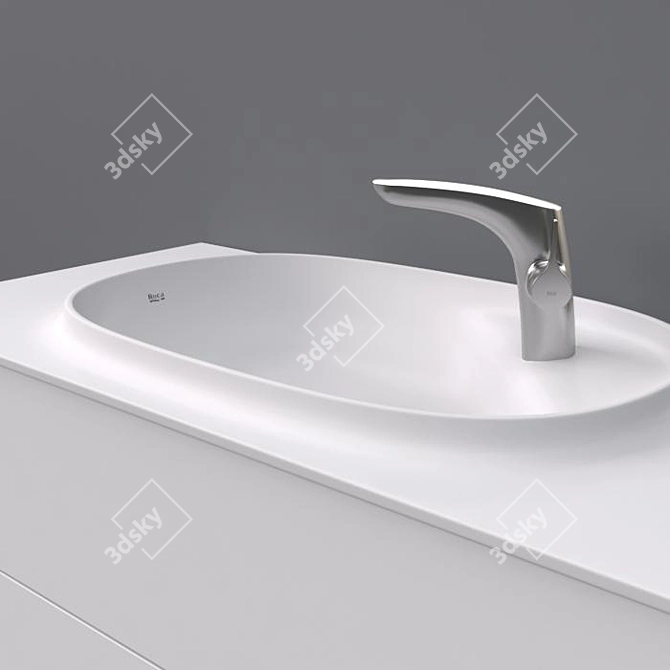 Spacious Drawers and Basin Set 3D model image 3