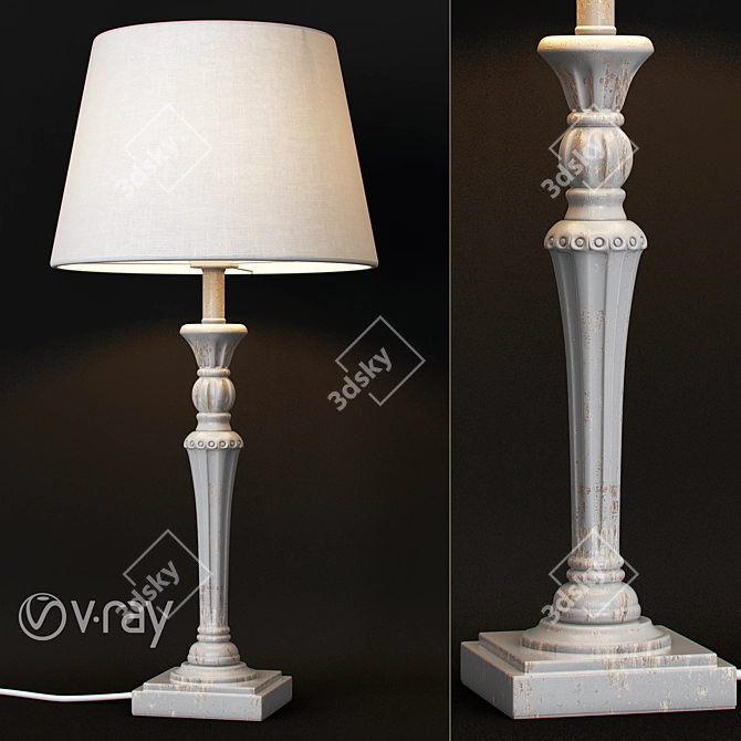 Graceful Glow: Lady Table Lamp 3D model image 1