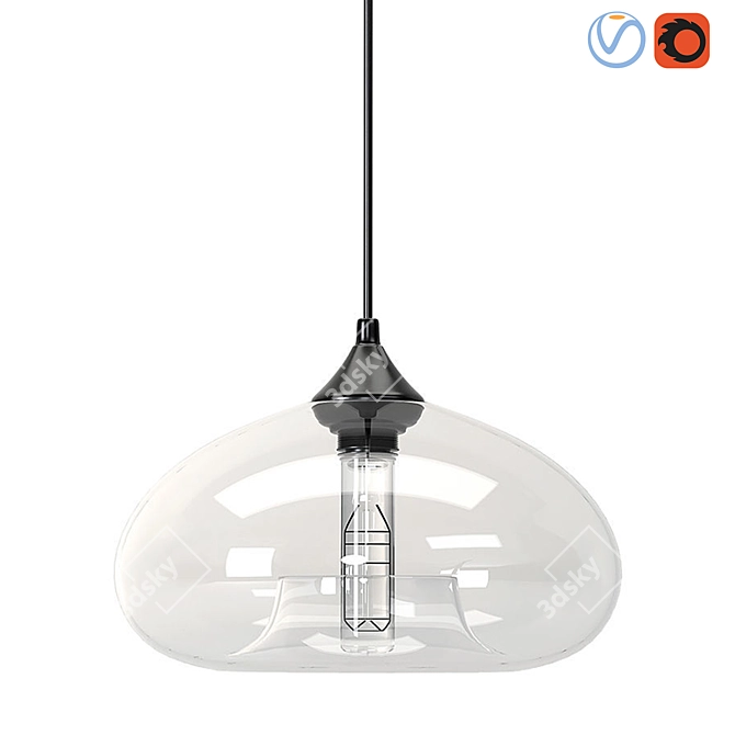 Scandinavian Glass Pendant Ceiling Lamps 3D model image 2