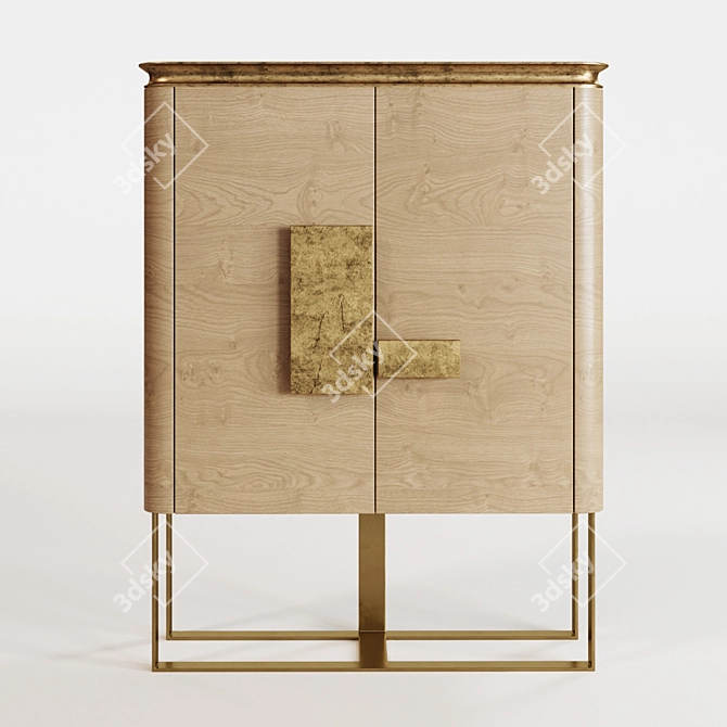 Silver Leaf Maple Cabinet 3D model image 1