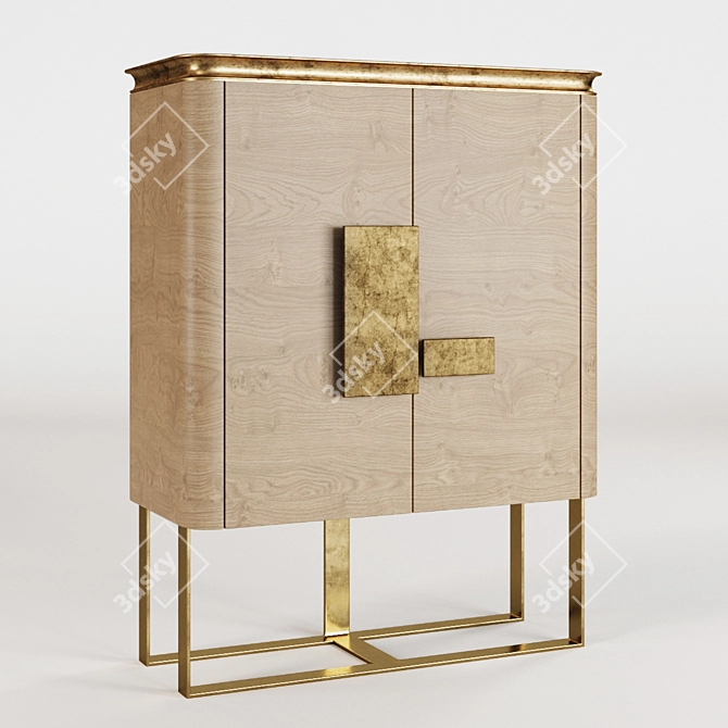 Silver Leaf Maple Cabinet 3D model image 2