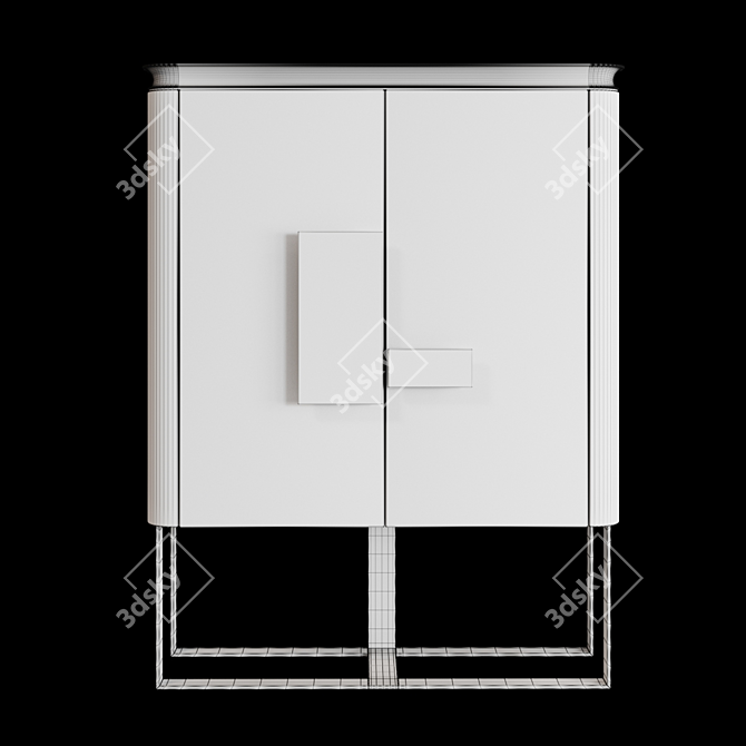 Silver Leaf Maple Cabinet 3D model image 3