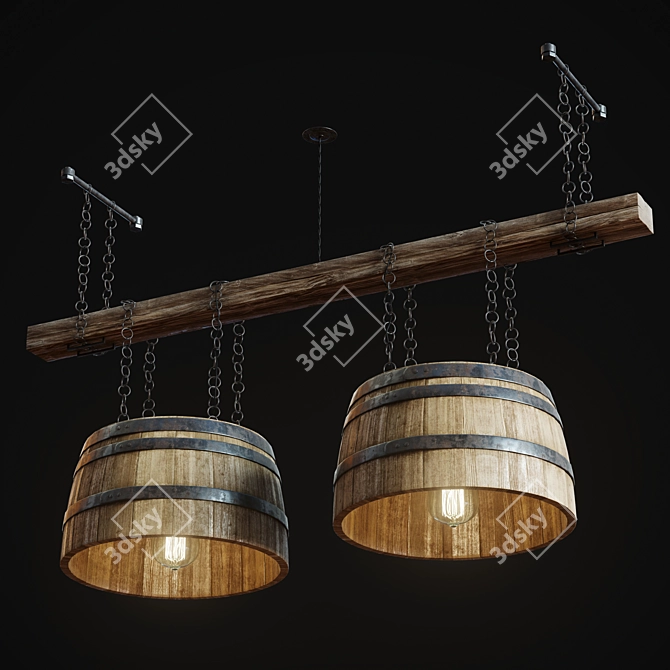 Title: Artisan Barrel Lamp 3D model image 1