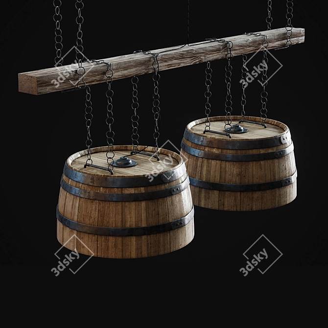 Title: Artisan Barrel Lamp 3D model image 2