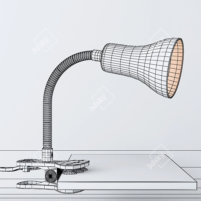 Sleek Clip-On Desk Lamp: Salta 3D model image 2