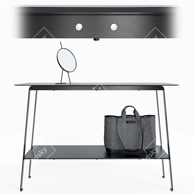 Hiba Steel Console: Sleek and Stylish 3D model image 1