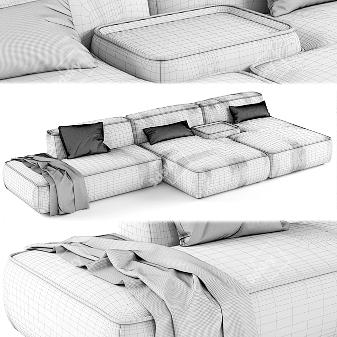 Lema CLOUD Sectional Sofa: Playful Geometries for Modern Living 3D model image 3