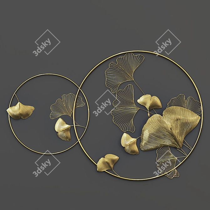 Ginkgo Bilo Metal Wall Art 3D model image 1