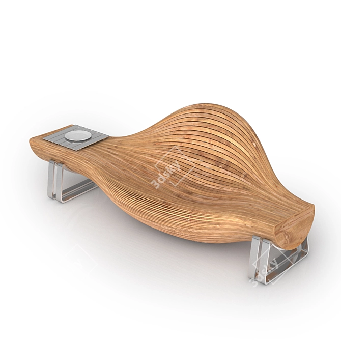  Elegant Wooden Sofa 3D model image 1