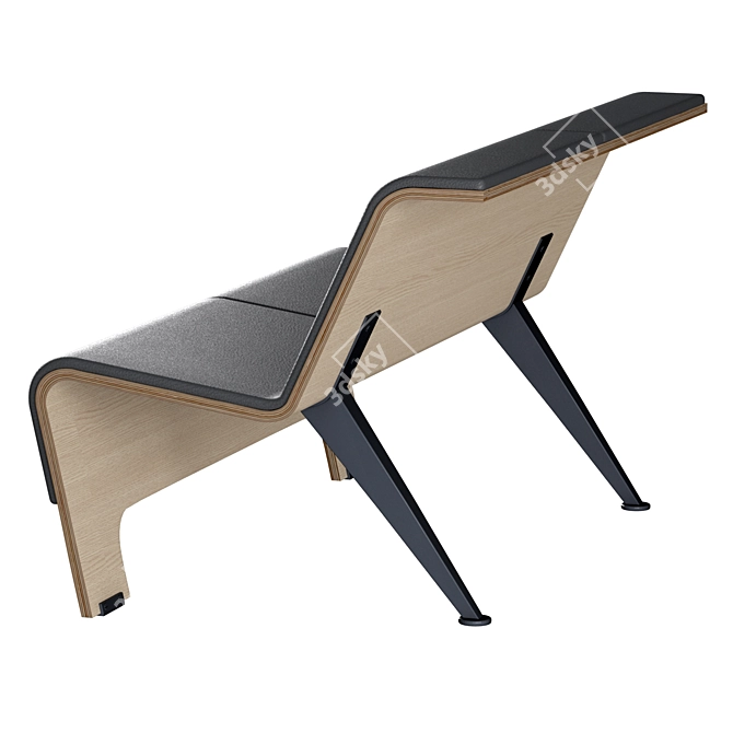 Versatile Bench for Public Spaces - Durable and Stylish 3D model image 3
