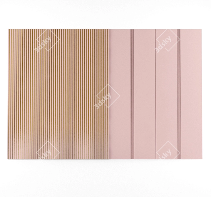 Luxury Gold Lines Wall Panel 3D model image 1