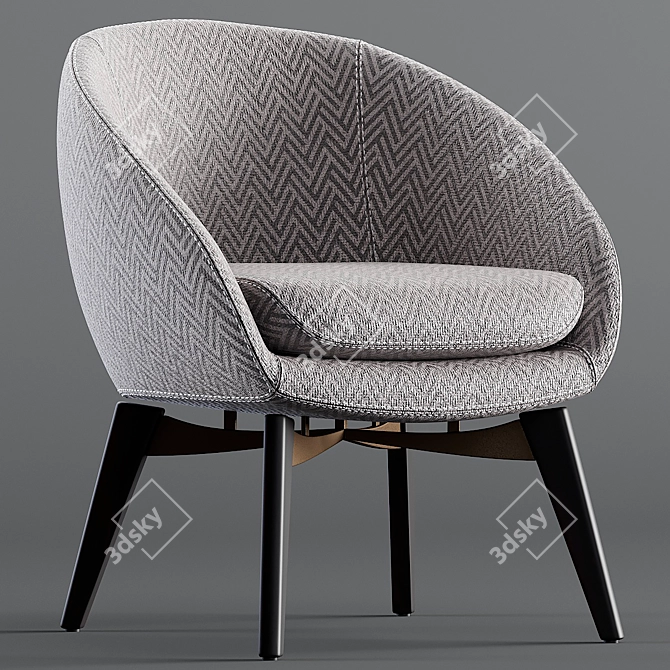 Sleek Minotti Russell Lounge 3D model image 1