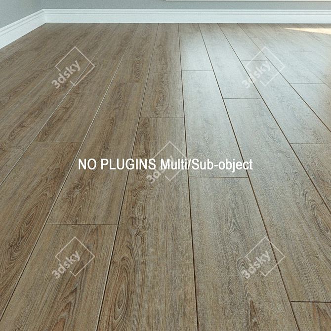 Natural Wood Laminate Flooring 3D model image 1